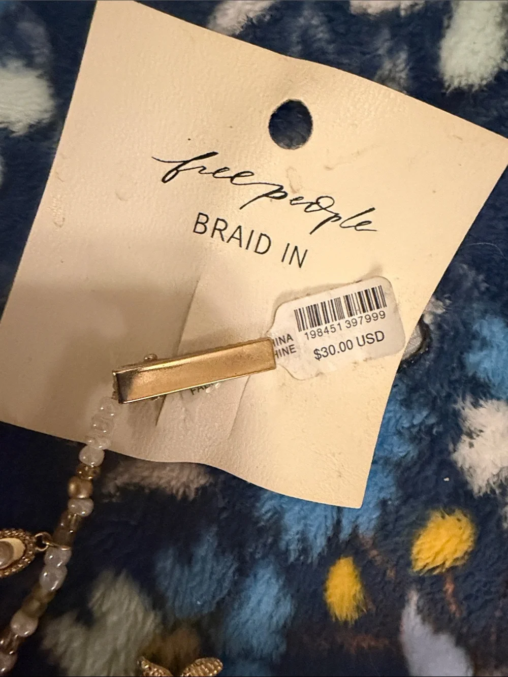 NWT Free People Beaded Braid-In